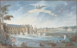 Gezicht en Perspectief van het Kasteel van Chenonceaux
