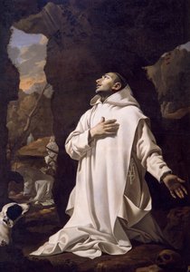 St. Bruno biddend in de woestijn, door Nicolas Mignard (1606-1668)