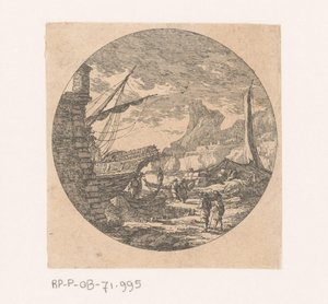 Kade met schepen en handelswaar door Nicolas Perelle
