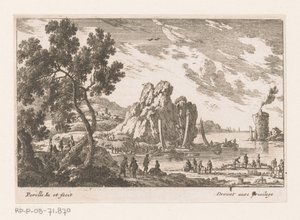 Kustlandschap met toren door Nicolas Perelle