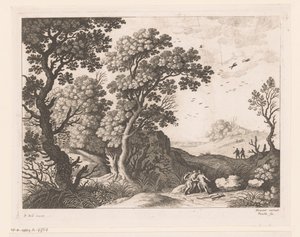 Landschap met Diana en een nimf door Nicolas Perelle