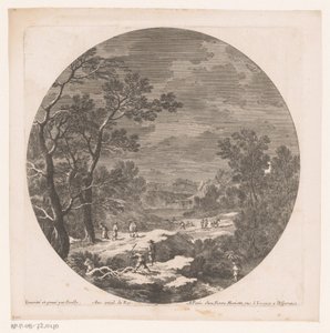 Landschap met bosarbeiders door Nicolas Perelle