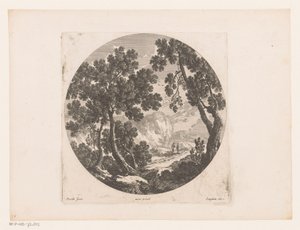 Landschap met herders achter kudde door Nicolas Perelle