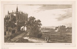 Landschap met kathedraal
