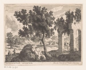 Landschap met ruïne met bogen door Nicolas Perelle