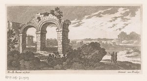Landschap met ruïne met twee bogen door Nicolas Perelle