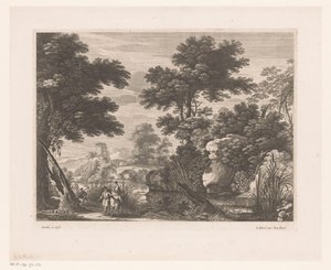 Rivierlandschap met vlucht naar Egypte door Nicolas Perelle