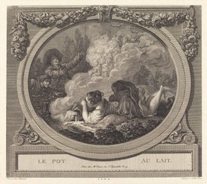 De melkpot door Nicolas Ponce after Jean Honoré Fragonard