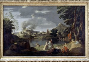 Orpheus en Eurydice van Poussin, Louvre Museum