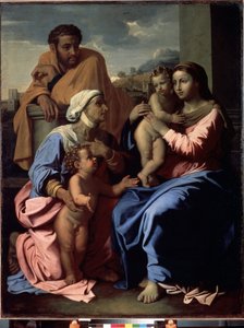 De Heilige Familie met Johannes de Doper en Sint-Elizabeth door Nicolas Poussin