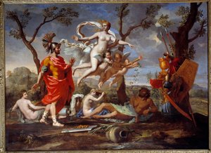Venus bewapent Enee
