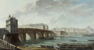 La Pompe de la Samaritaine, le Pont-Neuf en het Île de la Cité, le quai de Conti, gezien vanaf het quai du Louvre