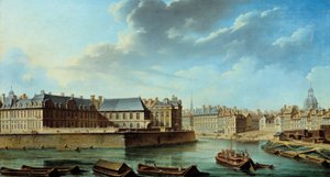 De oostelijke punt van Ile Saint Louis met het hotel van Bretonvilliers en het Hotel Lambert