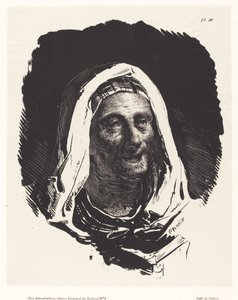 Hoofd van een Oude Vrouw door Nicolas Toussaint Charlet