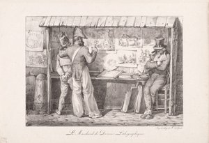 De lithografieverkoper door Nicolas Toussaint Charlet
