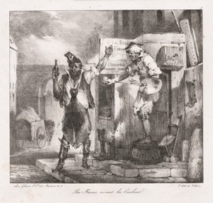 Lithografische schetsen door Charlet: Vorm voor kleur