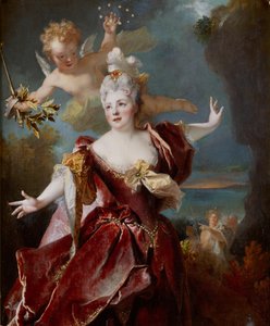 Portret van Marie Anne de Châteauneuf, genaamd Mademoiselle Duclos, in de rol van Ariadne door Nicolas de Largillière
