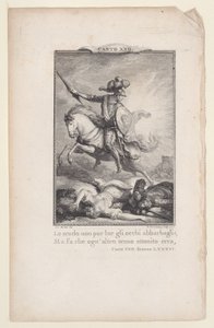 Canto 22, strofe 86, uit Orlando Furioso, 1772 door Nicolas de Launay