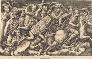 Romeinse Soldaten Vechten tegen de Daciërs door Nicolaus Beatrizet