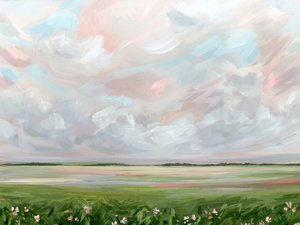 Dromerig pastelkleurig landschap