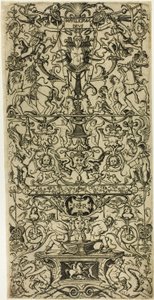 Ornamentpaneel met Mars, god van de oorlog door Nicoletto da Modena