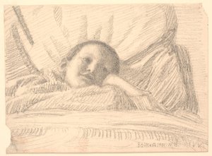 Kind (klein meisje?) dat in bed ligt