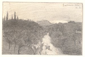 Italiaans landschap door Niels Jakob Jakobsen Bjerre