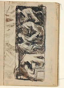 Figurencompositie - schets voor reliëf over verschillende ambachten?