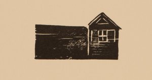 Vignet met een huis