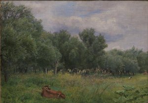 Hooibergen op een weide bij Nysø door Niels Skovgaard
