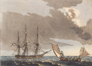 Een Russische fregat voor anker