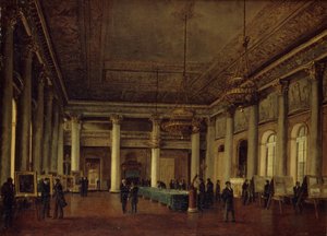 Interieur van het huis van Dmitry Naryshkin tijdens een vergadering van de Society for the Encouragement of Arts, 1825 door Nikanor Grigoryevich Chernetsov