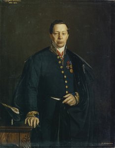 Portret van de kunstenaar Pyotr Basin 1794-1881 door Nikanor Leontievich Tiutriumov