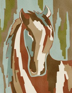 Abstract paardenportret door Nikita Jariwala