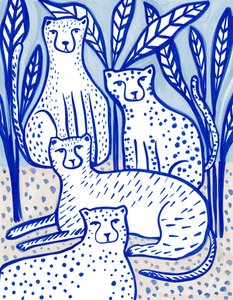 Blauwe junglecheeta’s door Nikita Jariwala