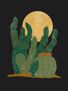 Cactussen onder de gouden maan door Nikita Jariwala