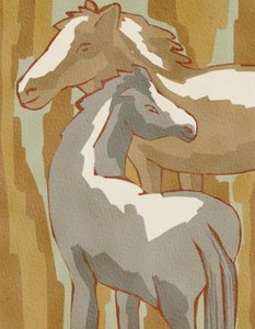 De Calm Horse-familie door Nikita Jariwala