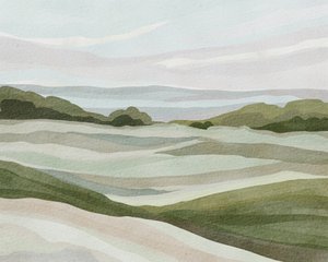 Glooiend pastelkleurig landschap door Nikita Jariwala