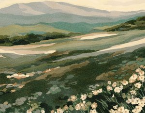 Landschap van Wildflower Mountain door Nikita Jariwala