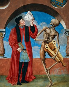 Dood, Canonist en Astroloog uit de Dans van de Dood-cyclus door Albrecht Kauw door Niklaus Manuel
