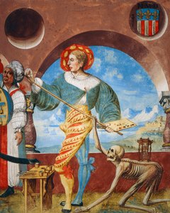 Dood trekt penseel van schilder (detail) door Niklaus Manuel