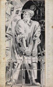 De Machinist, 1920s door Nikolai Adrianovich Tyrsa