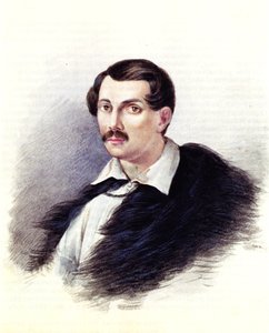 Portret van Decembrist Alexander Alexandrovich Bestuzhev 1797-1837, 1839