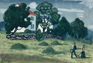 Thuis van het werk door Nikolai Astrup