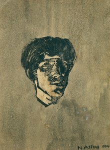 Klein zelfportret door Nikolai Astrup