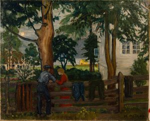 Zomernacht bij de tuinpoort door Nikolai Astrup