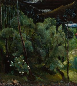Vrouw in het bos door Nikolai Astrup