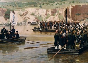 De Russen steken de Donau over bij Svishtov in juni 1877, 1870s