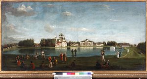 Uitzicht op het Ostankino-landgoed