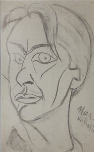 Dichter Vladimir Mayakovsky 1893-1930, 1913 door Nikolai Ivanovich Kulbin
